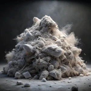 Un montículo de polvo de asbesto--A mound of asbestos dust--Asbestos