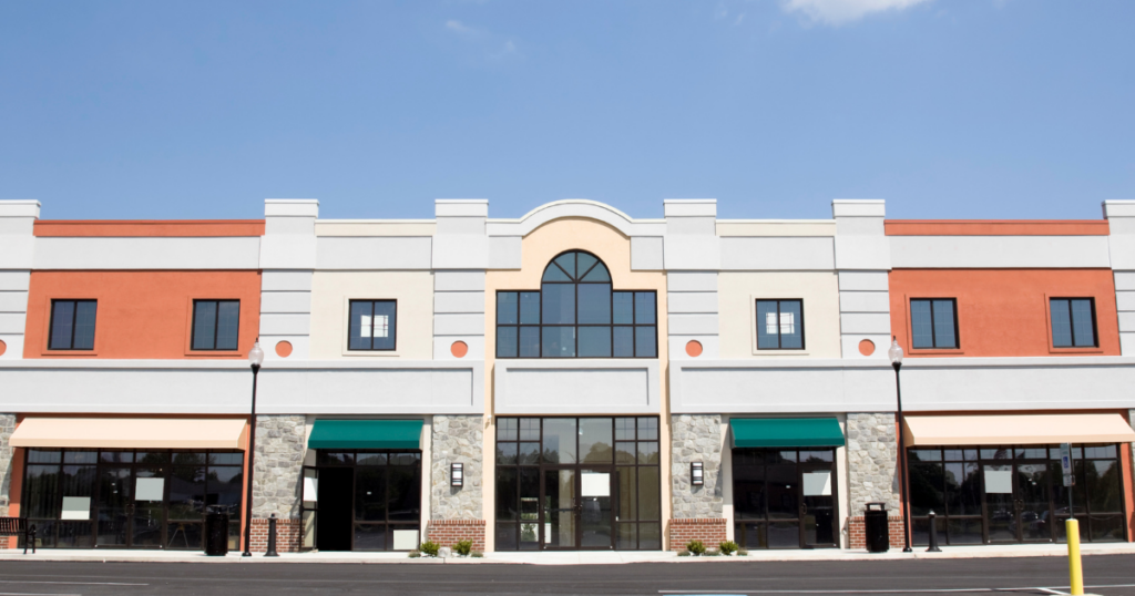 A storefront plaza