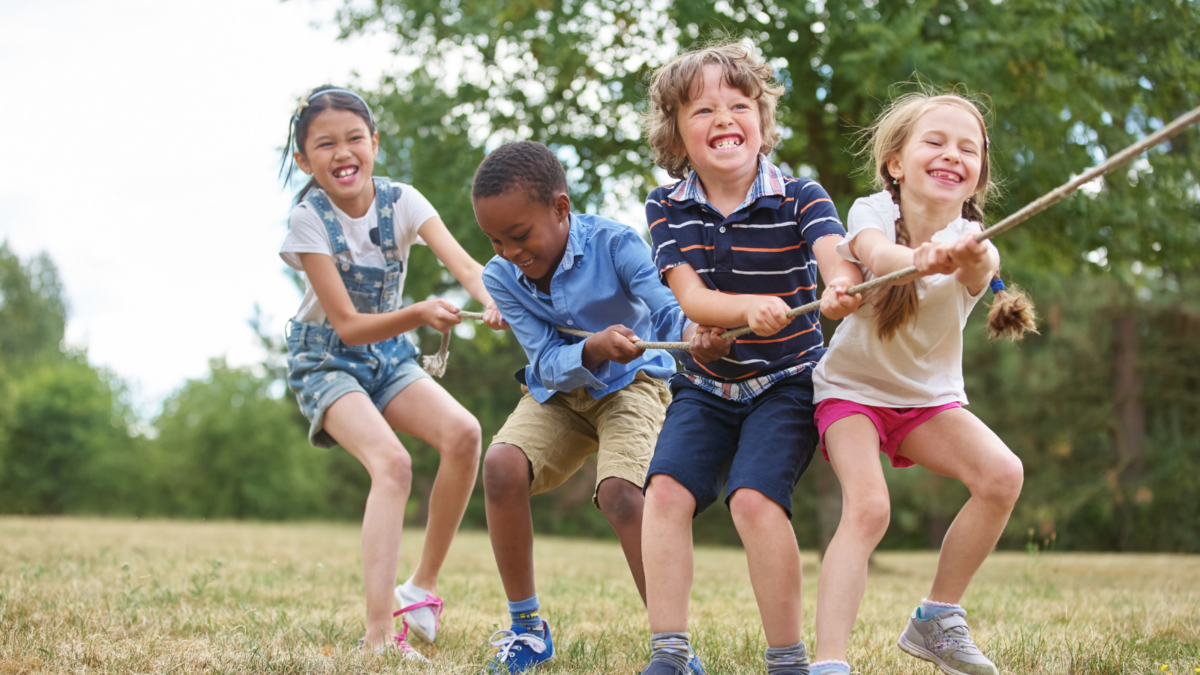 Children tugging on a rope - Michigan children's environmental health