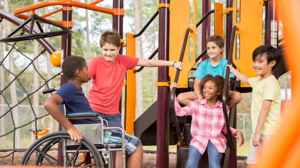 Children playing on playground - Nebraska children's environmental health