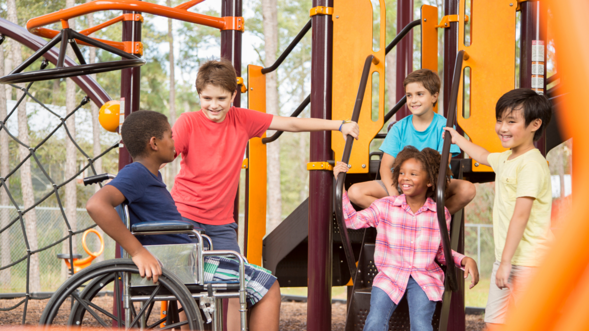 Children playing on playground - Nebraska children's environmental health