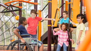 Children playing on playground - Nebraska children's environmental health